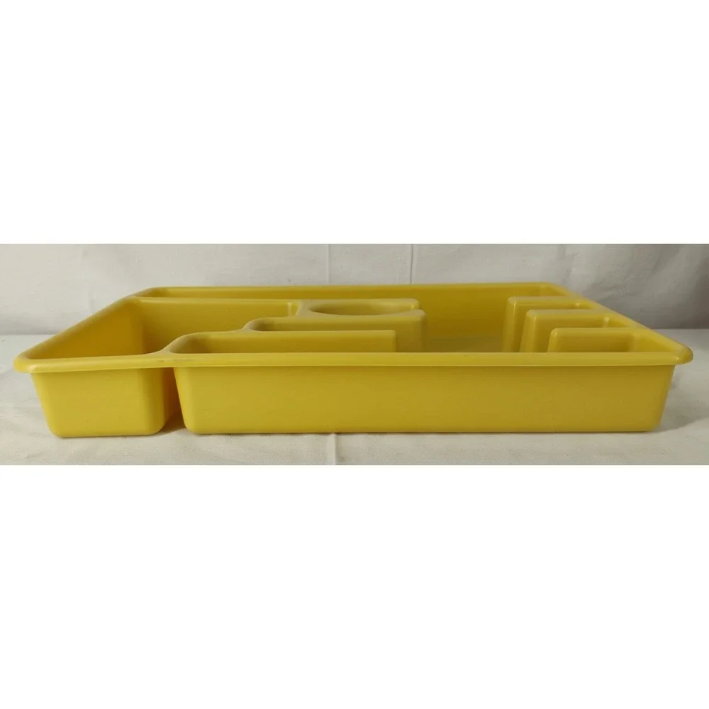 VTG 1970s Rubbermaid Silverware Flatware Utensil Holder Tray 2921 Harvest Yellow